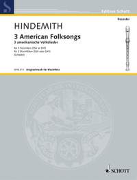 Hindemith, P: 3 American Folksongs