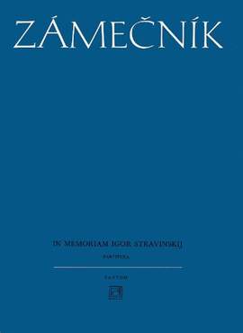 Zámečník, E: In Memoriam Igor Stravinskij