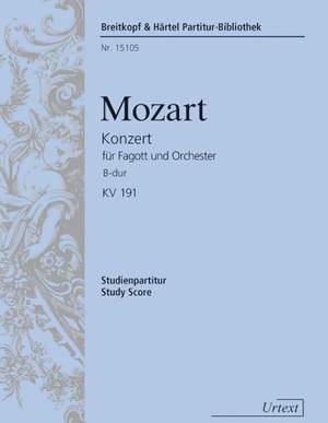 Mozart, W A: Bassoon Concerto in Bb major K. 191 (186e) KV 191 (186e)
