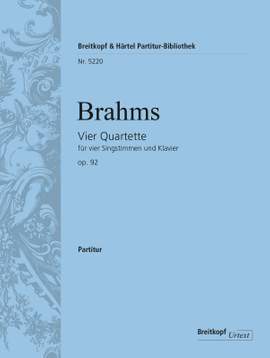 Brahms, J: 4 Quartets Op. 92 op. 92