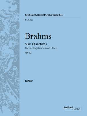 Brahms, J: 4 Quartets Op. 92 op. 92