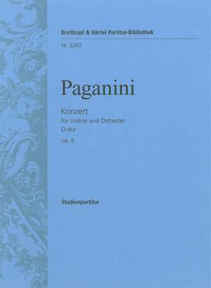 Paganini, N: Violinkonzert Nr. 1 D-dur op. 6 op. 6