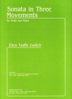 Zwilich, E T: Sonata In Three Movements