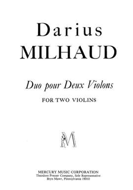 Milhaud: Duo Op.258