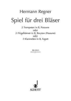 Regner, H: Spiel für 3 Bläser