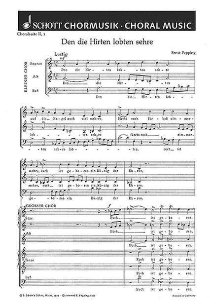 Pepping, E: Choralsuite Teil II