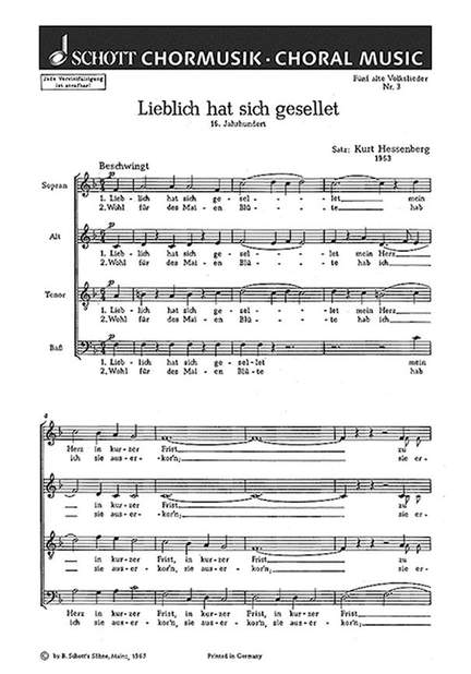 Hessenberg, K: Fünf alte Volkslieder