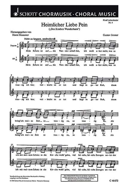Jenner, C U G: Fünf Liebeslieder