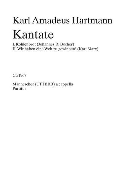 Hartmann, K A: Kantate