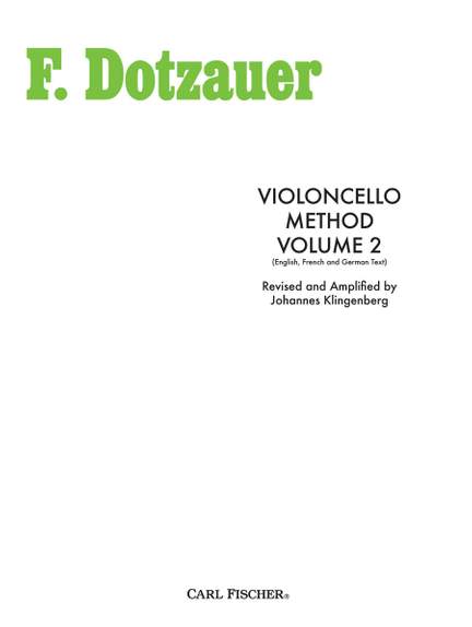 Dotzauer: Violoncello Method Volume 2