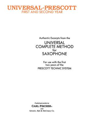 Paul De Ville: Excerpts Universal Complete Method for Saxophone