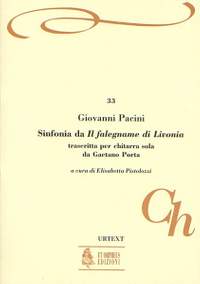 Pacini, G: Il Falegname di Livonia. Sinfonia transcribed by Gaetano Porta