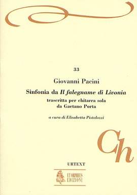 Pacini, G: Il Falegname di Livonia. Sinfonia transcribed by Gaetano Porta