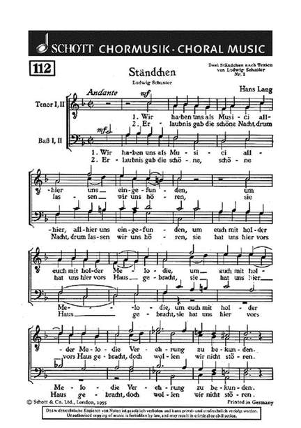 Lang, H: Zwei Ständchen