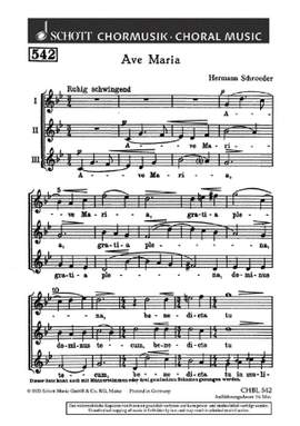 Schroeder, H: Ave Maria, gratia plena