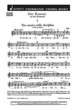 Hindemith, P: Vier Kanons