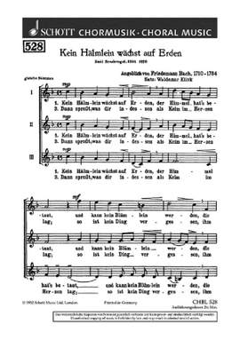 Bach, W F: Kein Hälmlein wächst auf Erden