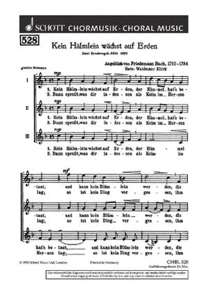 Bach, W F: Kein Hälmlein wächst auf Erden