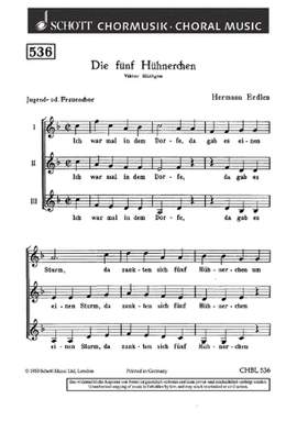 Erdlen, H: Die fünf Hühnerchen