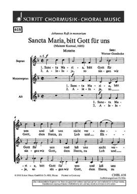 Goedecke, W: Sancta Maria, bitt Gott für uns