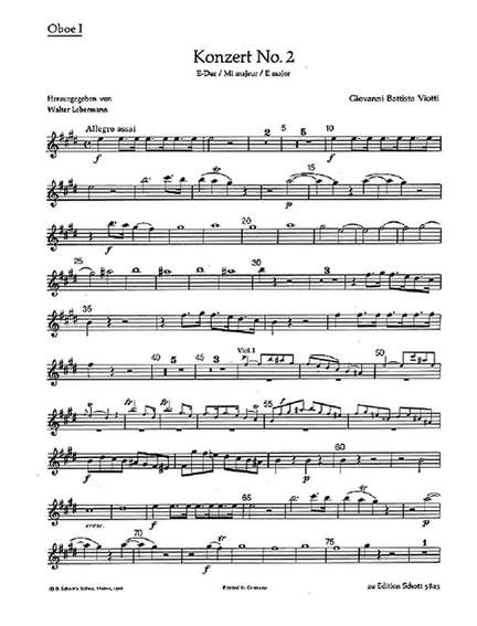 Viotti, G B: Concerto No. 2 E Major E major