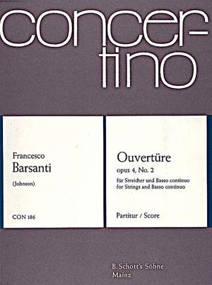 Barsanti, F: Overture D Minor op. 4/2