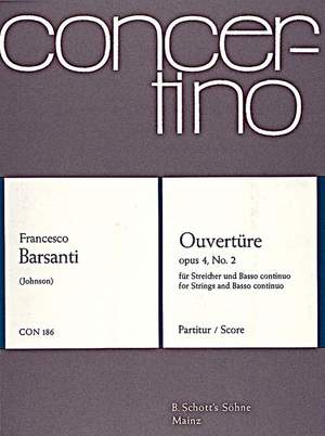 Barsanti, F: Ouvertüre d-Moll D minor op. 4/2