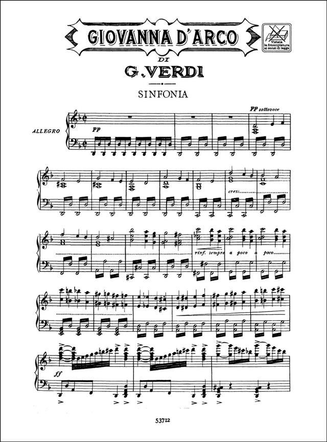 Verdi Giovanna D Arco Presto Sheet Music