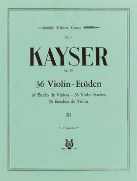 Kayser, H E: 36 Etüden op. 20 Vol. 3