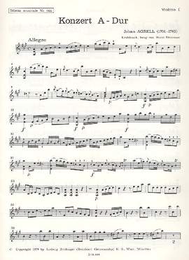 Johann Agrell: Konzert A-Dur