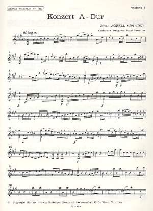 Johann Agrell: Konzert A-Dur