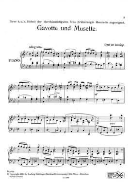 Ernst von Dohnanyi: Gavotte und Musette