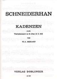 Wolfgang Schneiderhan: Kadenzen zu Violinkonzerten