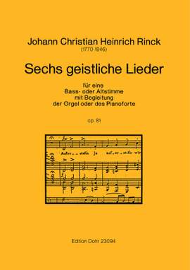 Rinck, J C H: Six sacred songs op. 81