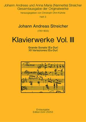 Streicher, J A: Piano Works Vol. 3