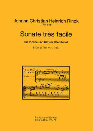 Rinck, J C H: Sonate très facile No. 1 B-flat Major