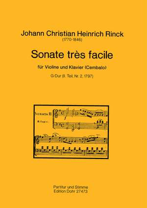 Rinck, J C H: Sonate très facile No. 2 G Major