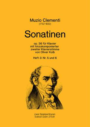 Clementi, M: Sonatinen für Klavier mit hinzukomponierter zweiter Klavierstimme op. 36 Vol. 3