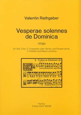Rathgeber, J V: Vesperae solennes de Dominica op. 9