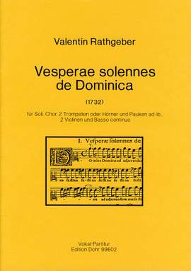 Rathgeber, J V: Vesperae solennes de Dominica op. 9