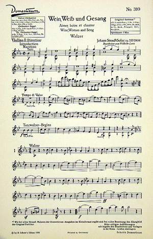 Johann Strauss II: Wein, Weib und Gesang op. 333