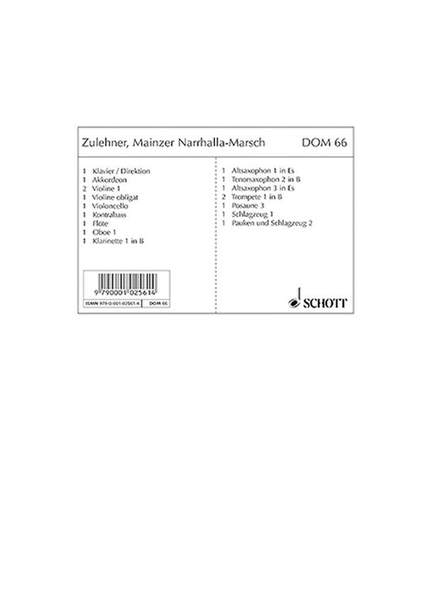 Zulehner, C: Mainzer Narrhalla-Marsch