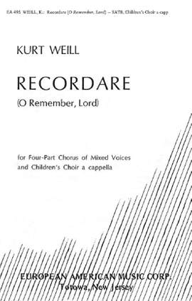 Weill, K: Recordare op. 11