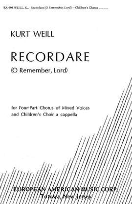 Weill, K: Recordare op. 11