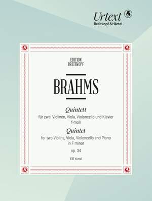 Brahms, J: Piano Quintet in F minor Op. 34 op. 34