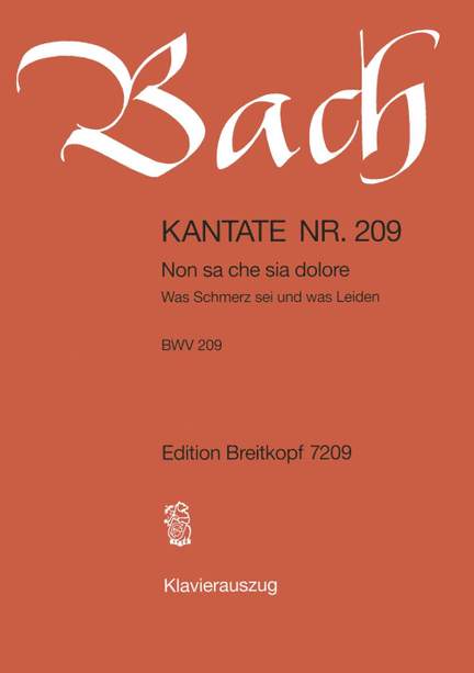 Bach, J S: Non sa che sia dolore BWV 209