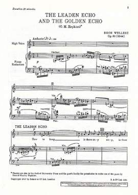 Wellesz, E: Leaden & Golden Echo op. 61