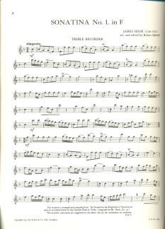 Hook, J: Sonatina No. 1 F-Dur F major