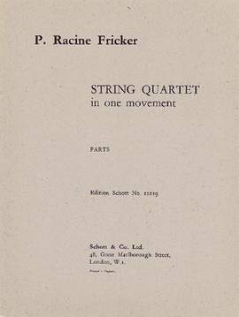Fricker, P R: String Quartet in One Movement op. 8