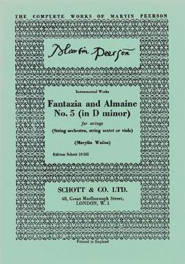 Peerson, M: Fantazia and Almaine No. 5 in D minor D minor